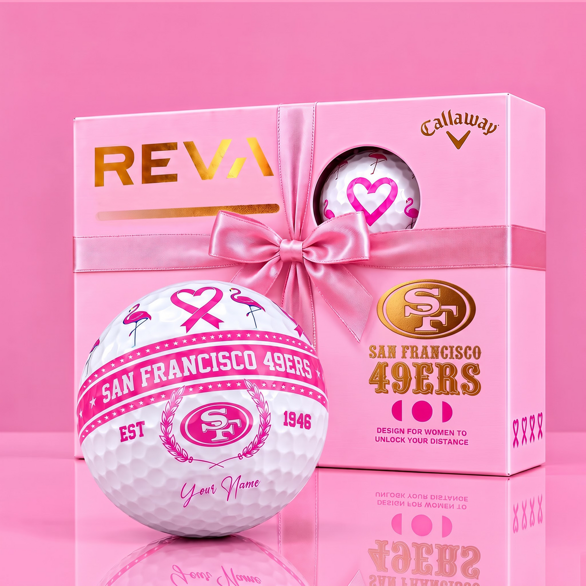CALLAWAY REVA X PREMIUM NFL SF DELUXE PERSONALIZED GOLF BALL FOR WOMEN TOURNAMENT LIMITED EDITION V2