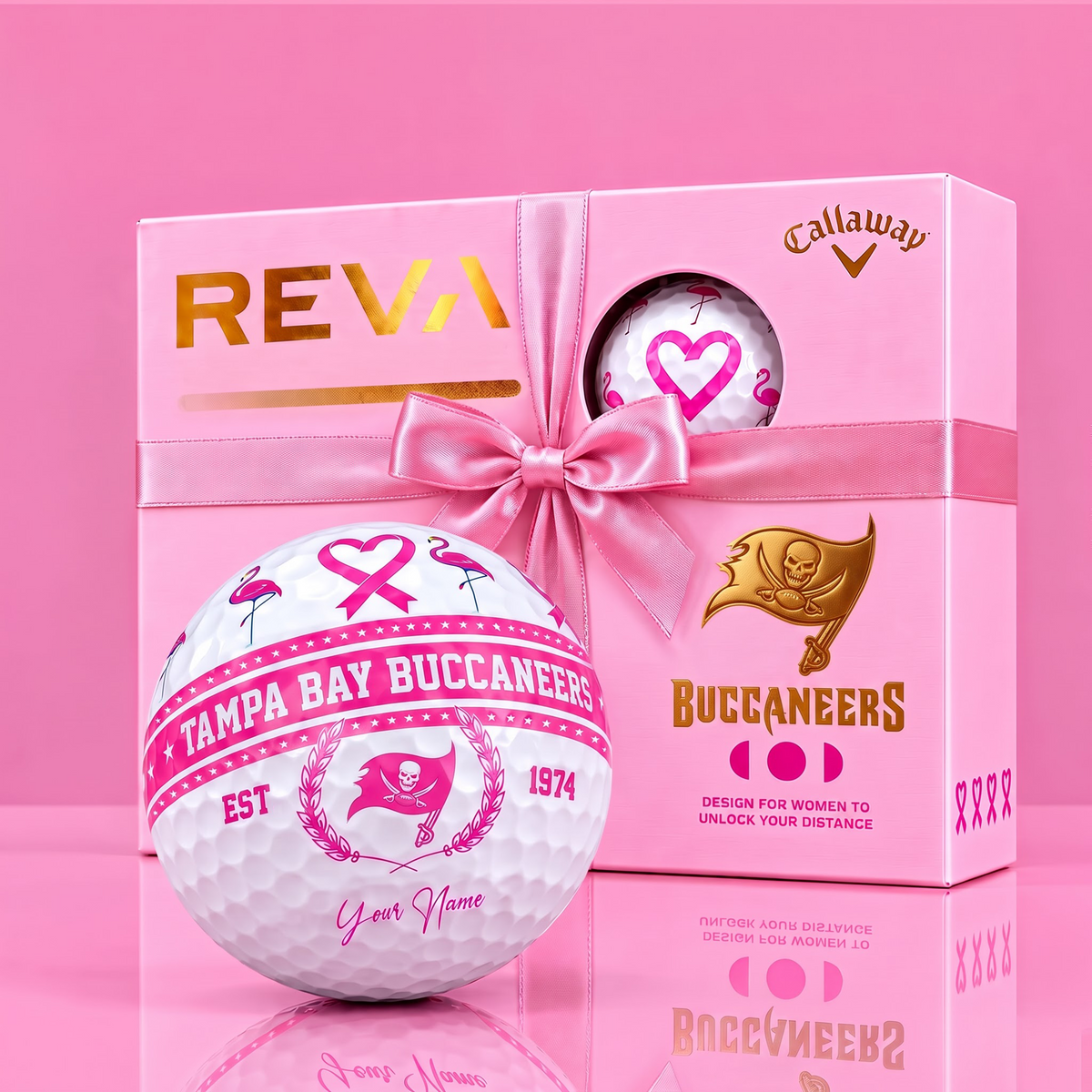 CALLAWAY REVA X PREMIUM NFL TBB DELUXE PERSONALIZED GOLF BALL FOR WOMEN TOURNAMENT LIMITED EDITION V2