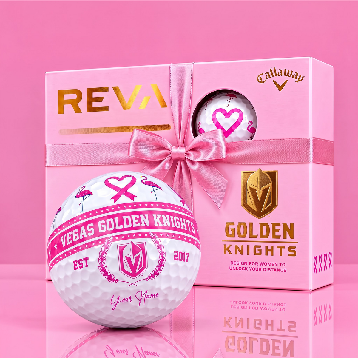 CALLAWAY REVA X PREMIUM NHL VGK DELUXE PERSONALIZED GOLF BALL FOR WOMEN TOURNAMENT LIMITED EDITION V2