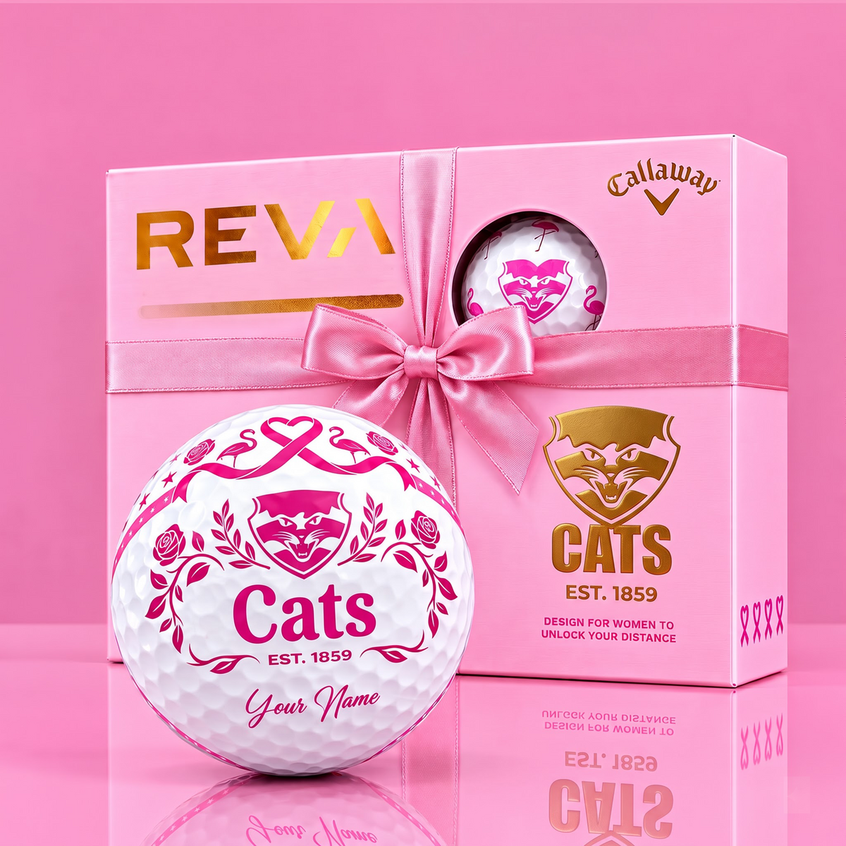 CALLAWAY REVA X SIGNATURE AFL CAT LUXURY PERSONALIZED GOLF BALL FOR WOMEN TOURNAMENT LIMITED EDITION V3 NDT VHM 021026