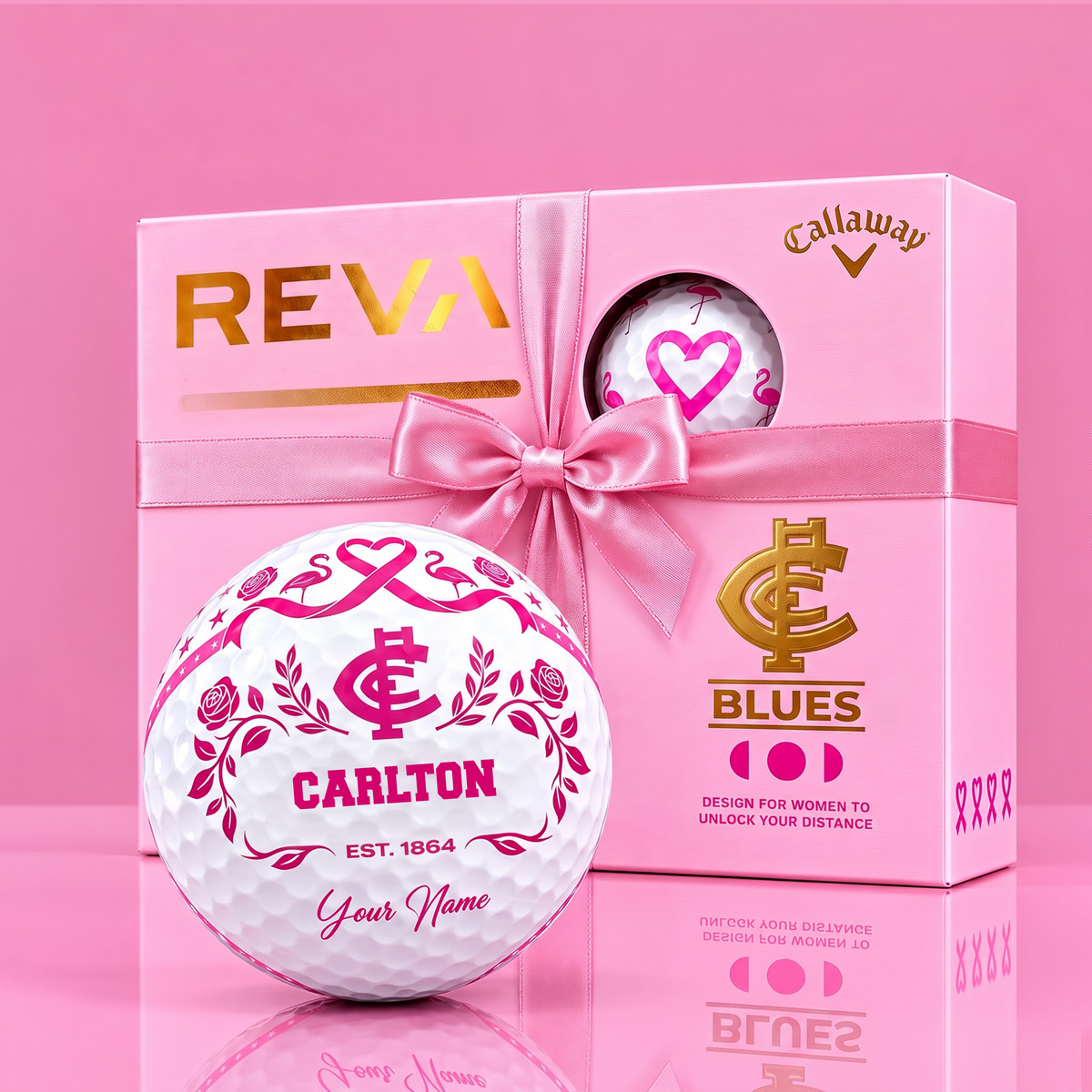 CALLAWAY REVA X SIGNATURE AFL BLU LUXURY PERSONALIZED GOLF BALL FOR WOMEN TOURNAMENT LIMITED EDITION V3 NDT VHM 021026