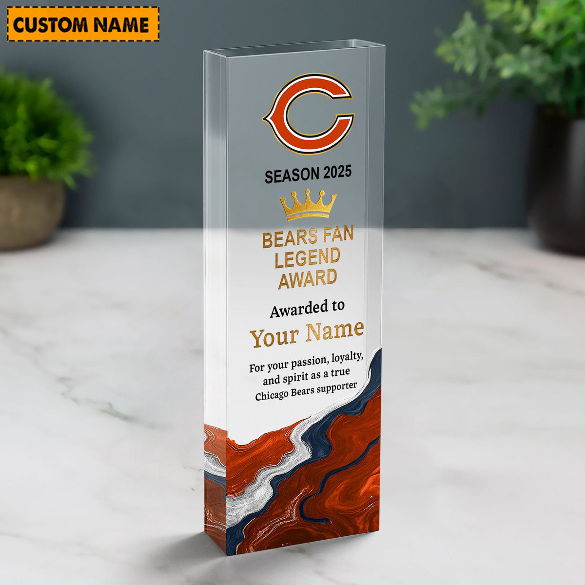 CHI NFL Personalized Acrylic Award Plaque Funny Christmas Gift For Family
