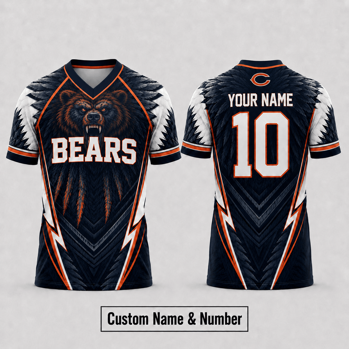 CHI Premium NFL Custom Name And Number Jersey For Fierce Football Fans