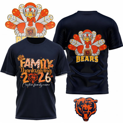 CHI x NFL Thanksgiving 3D Shirt