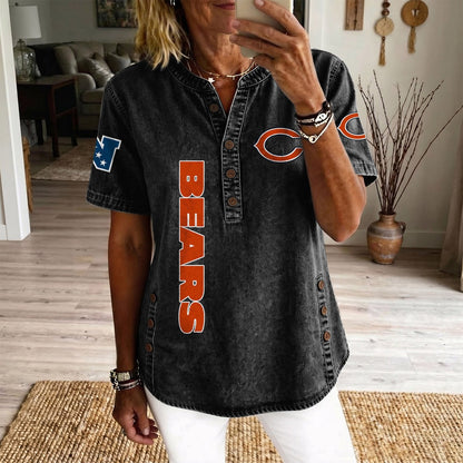 CHI x NFL Women’???s Denim Casual Tops DATND LBN 190526