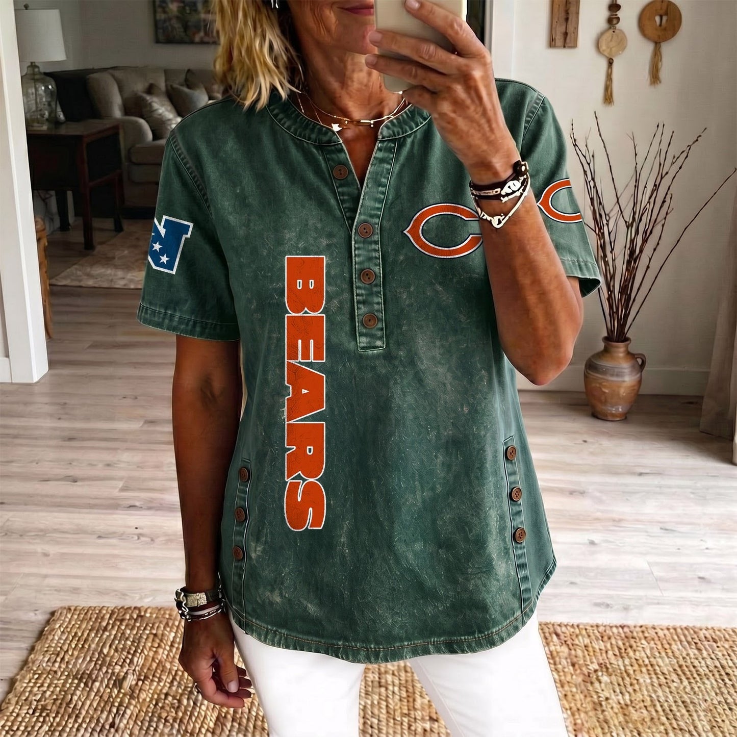 CHI x NFL Women’???s Denim Casual Tops DATND LBN 190526
