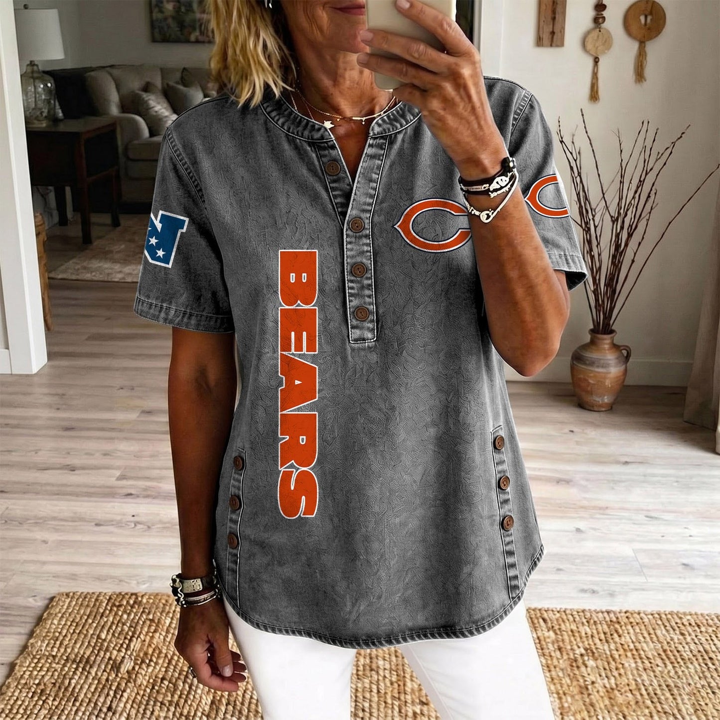 CHI x NFL Women’???s Denim Casual Tops DATND LBN 190526