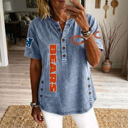 CHI x NFL Women’???s Denim Casual Tops DATND LBN 190526