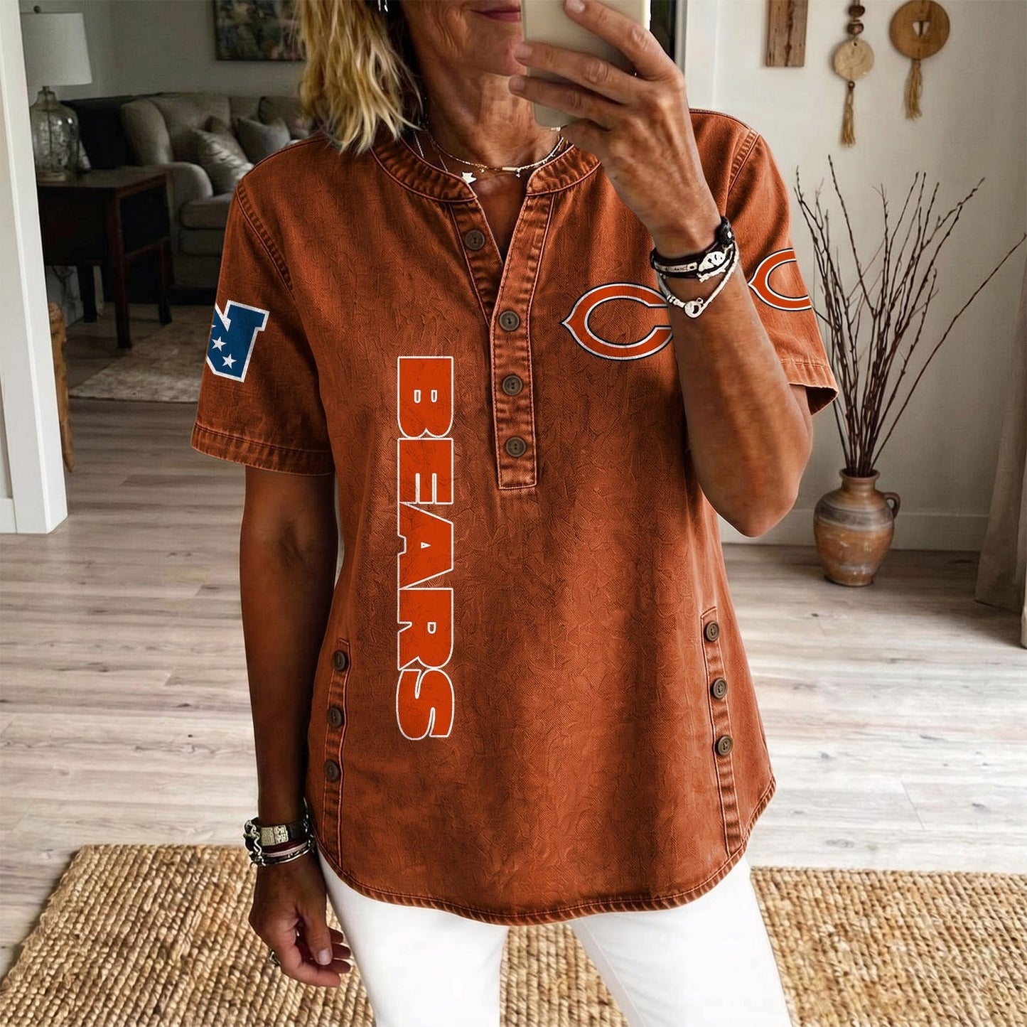 CHI x NFL Women’???s Denim Casual Tops DATND LBN 190526