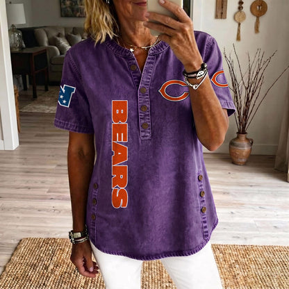 CHI x NFL Women’???s Denim Casual Tops DATND LBN 190526