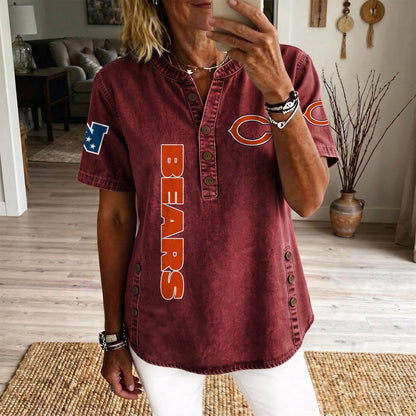 CHI x NFL Women’???s Denim Casual Tops DATND LBN 190526