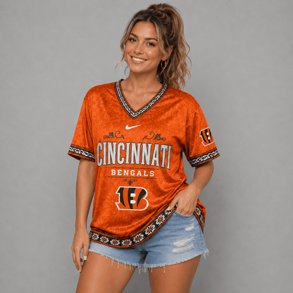 CIN Premium NFL Classic Floral Satin Shirt
