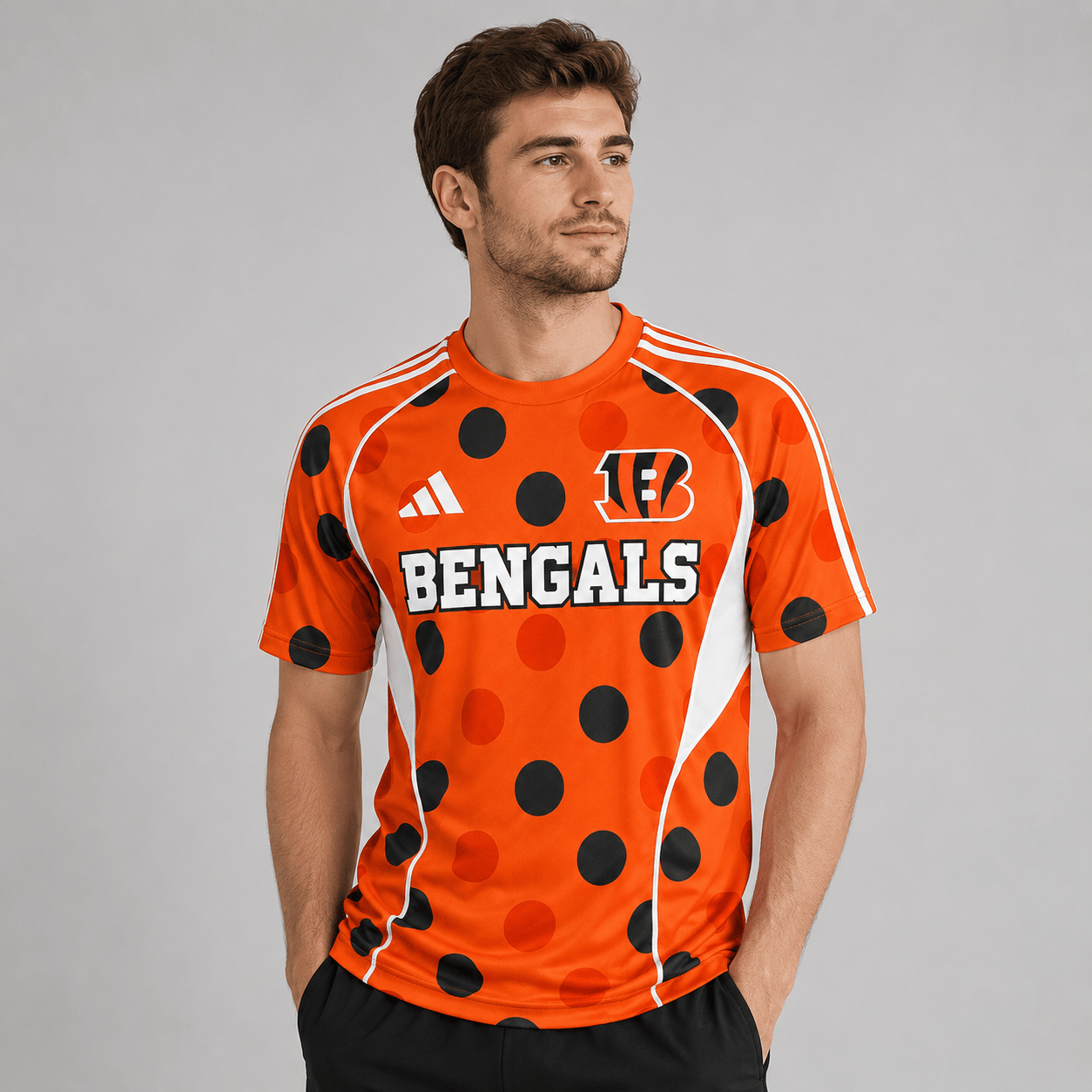 CIN Premium NFL Game Day Polka Dot Sports Jersey Shirt