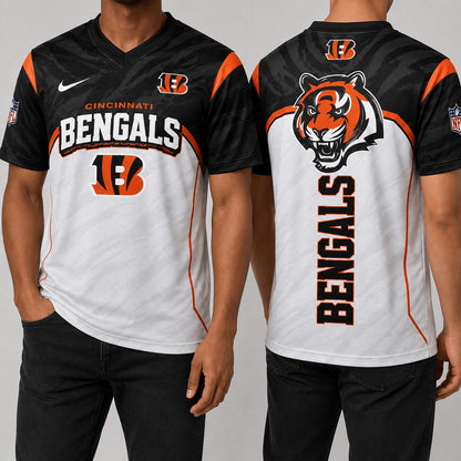 CIN Premium NFL Power Graphic 3D V-neck Shirt