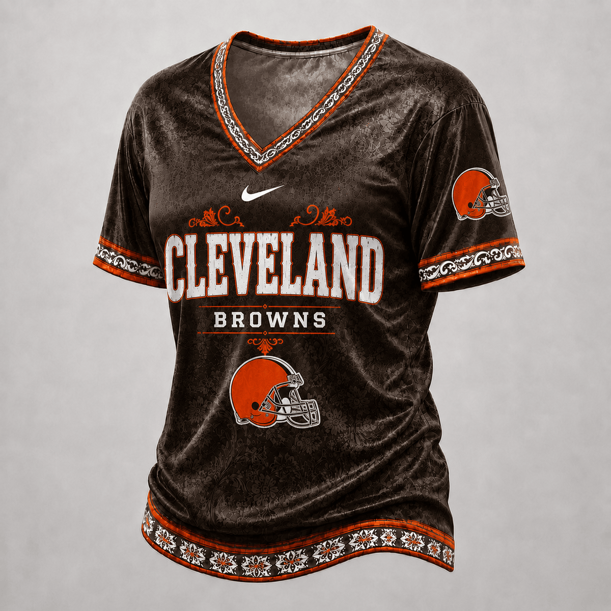CLE Premium NFL Classic Floral Satin Shirt