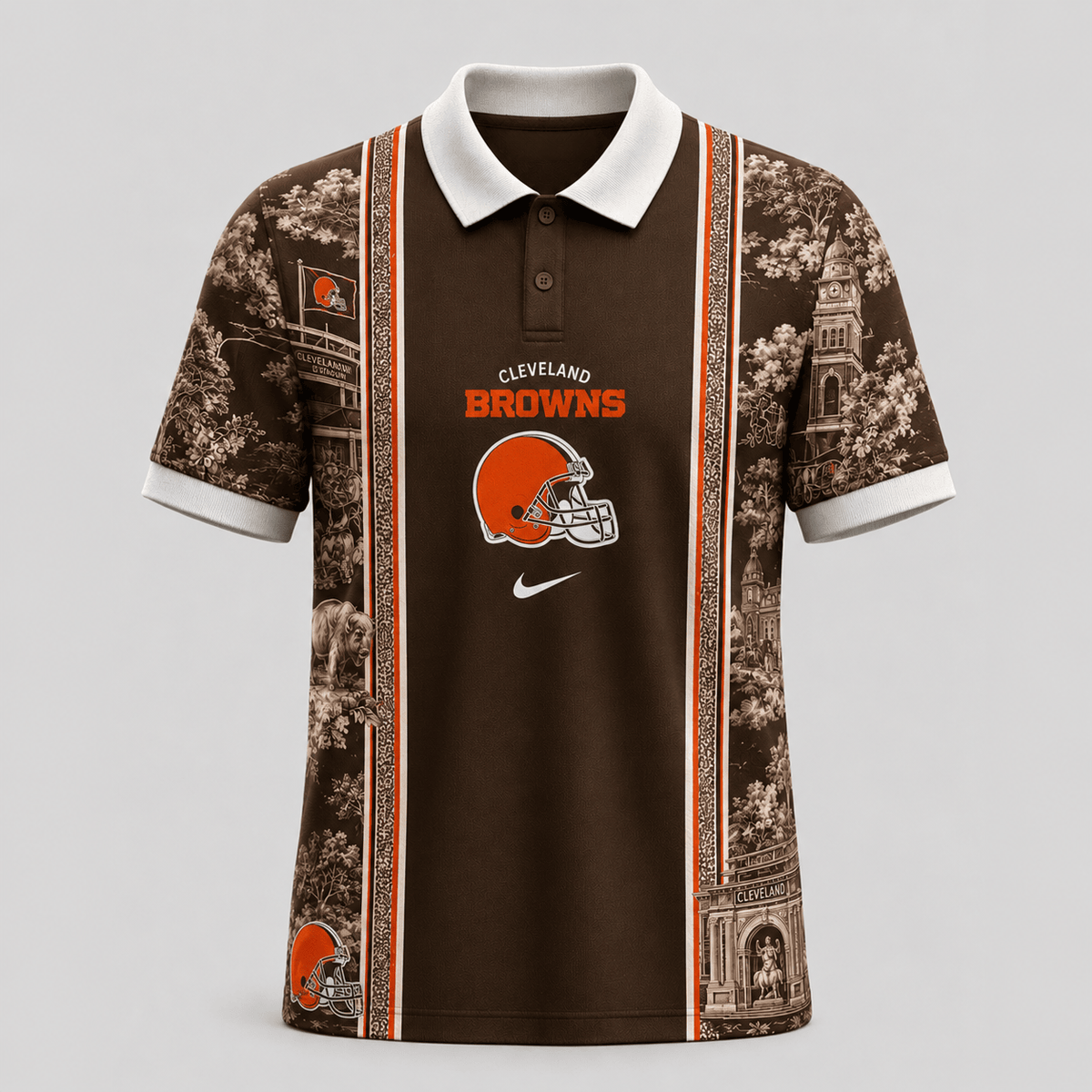CLE Premium NFL Heritage Cityscape Polo Shirt for Loyal Fans