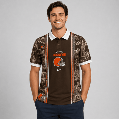 CLE Premium NFL Heritage Cityscape Polo Shirt for Loyal Fans
