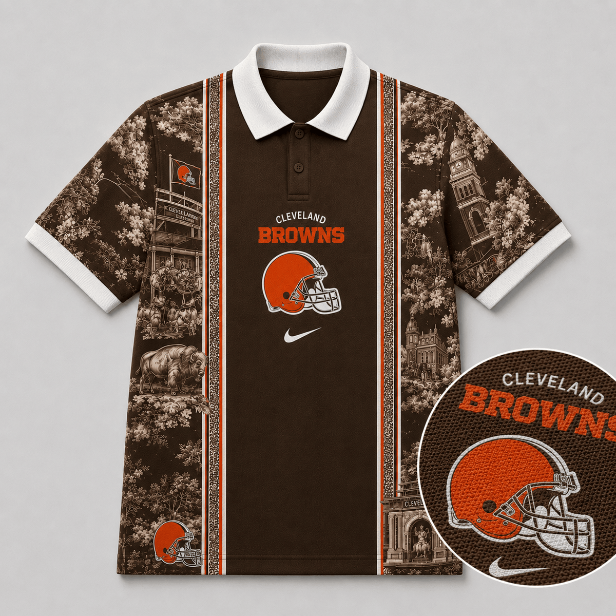 CLE Premium NFL Heritage Cityscape Polo Shirt for Loyal Fans
