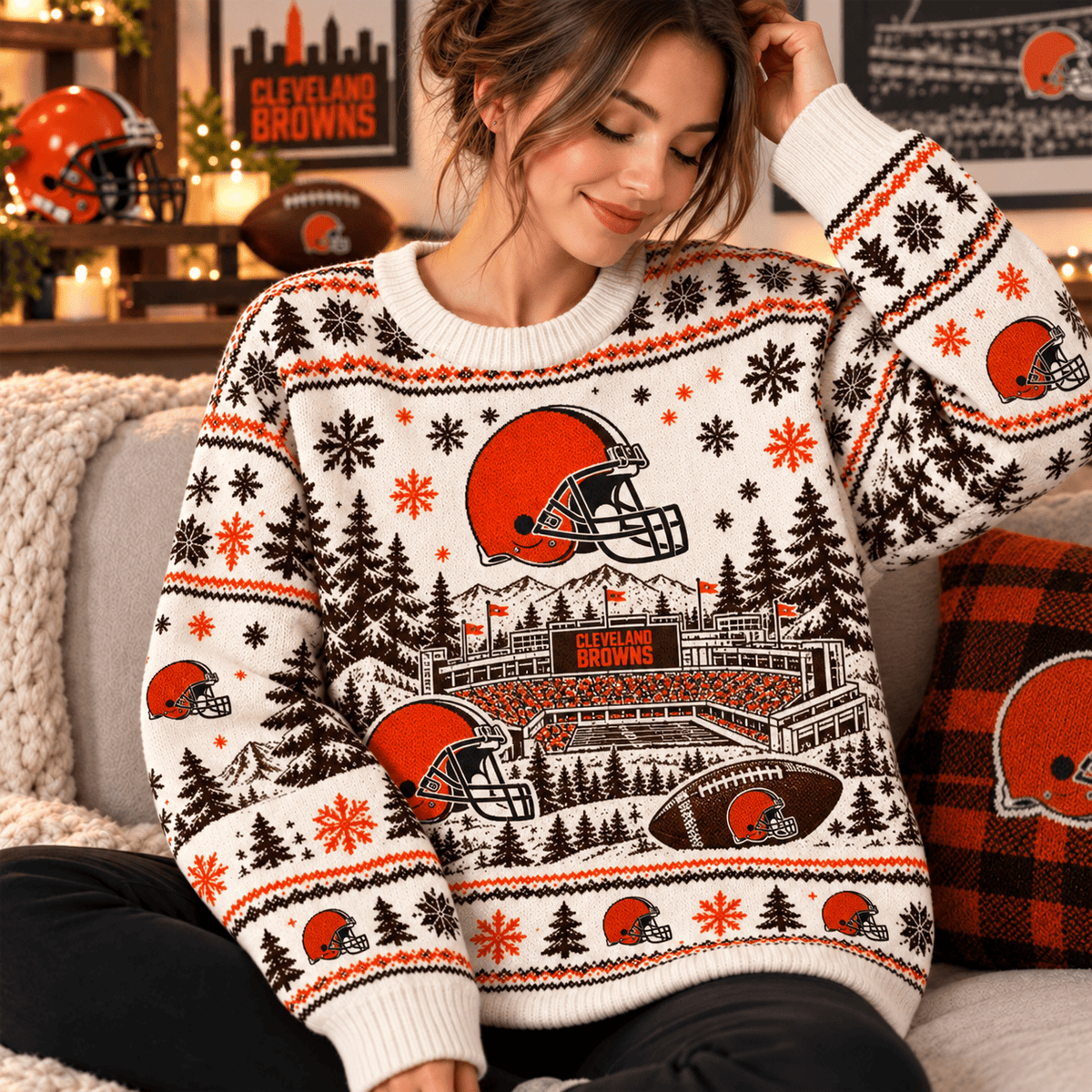 CLE x NFL Ugly Sweater For Fan