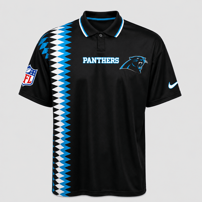CP Premium NFL Men’s Sporty Zigzag Stripe Polo Shirt