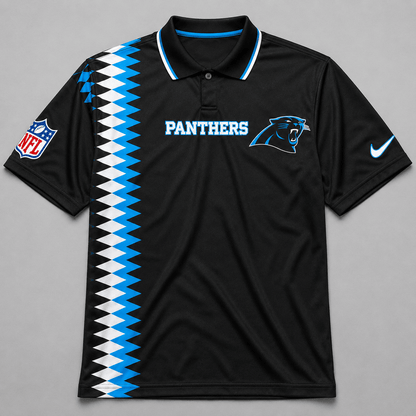 CP Premium NFL Men’s Sporty Zigzag Stripe Polo Shirt