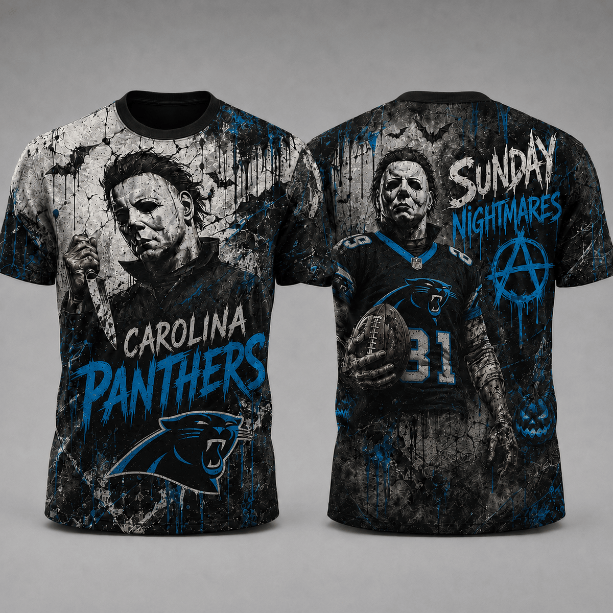 CP Premium NFL Michael Myers Sunday Nightmares 3D T-Shirt For Horror Football Fans