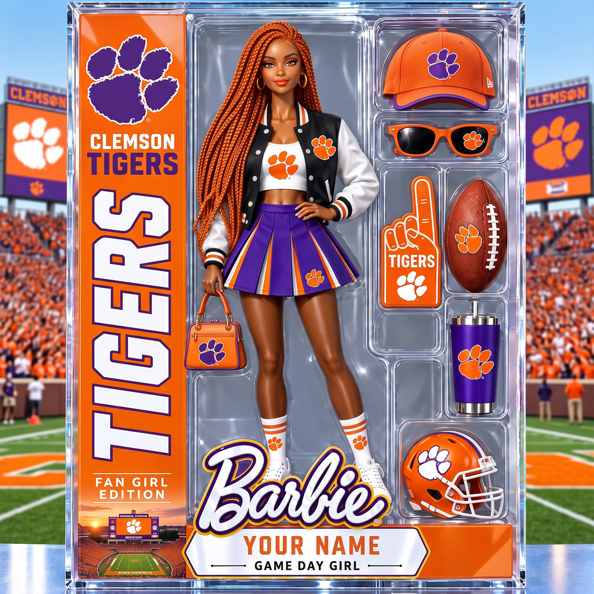 PREMIUM NCAA  X CT EXCLUSIVE BARBIE PERSONALIZED Acrylic Block Plaque Gifts For Fan - Limited Edition