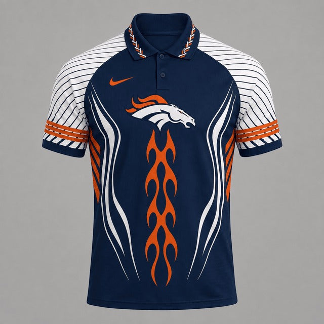 DB Premium NFL Flame Stripe Athletic Polo Shirt
