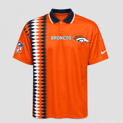 DB Premium NFL Men’s Sporty Zigzag Stripe Polo Shirt