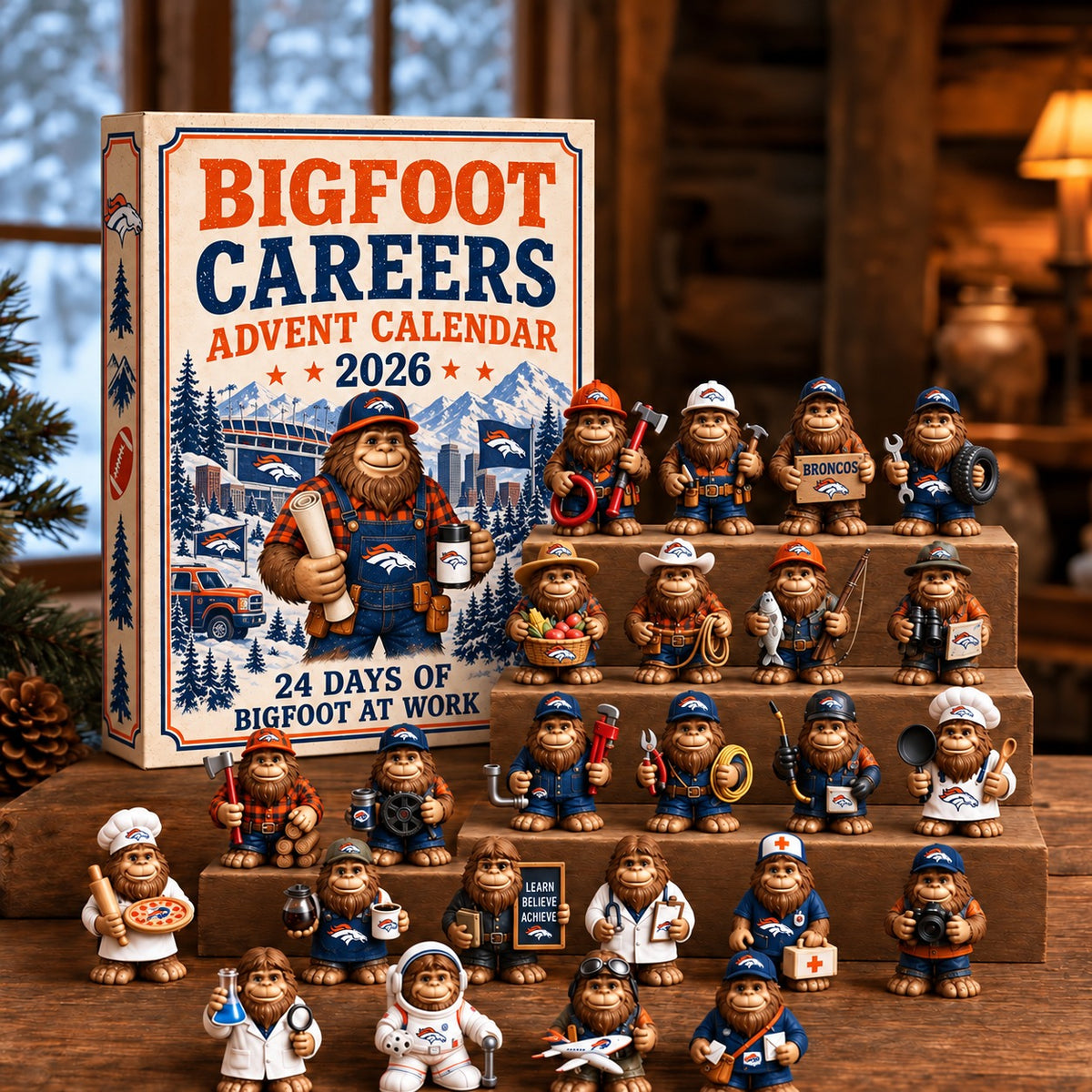 DB x NFL Personalized 24 Days Of Bigfoot Advent Calendar Blink Box
