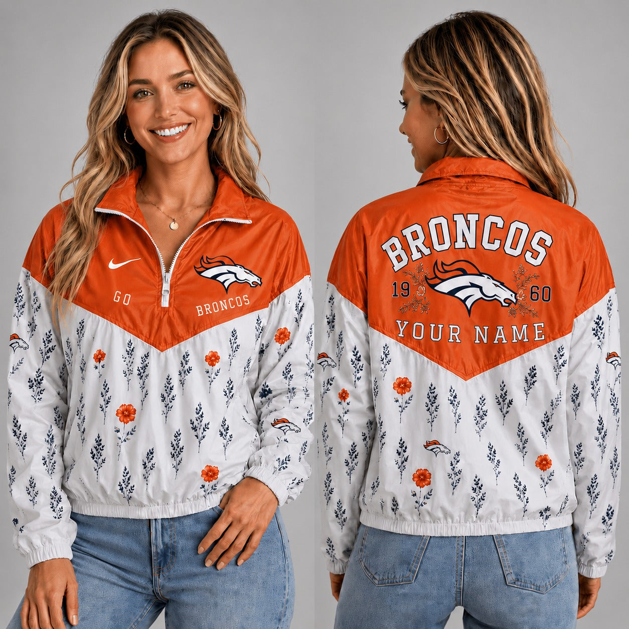 DB x NFL Personalized Women Quarter Zip Jacket