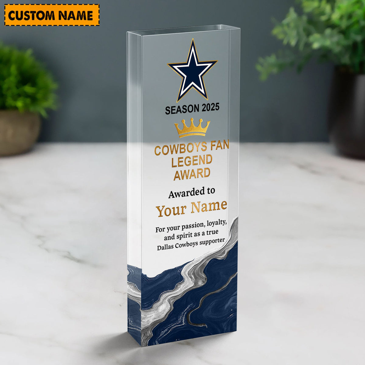 DC NFL Personalized Acrylic Award Plaque Funny Christmas Gift For Family