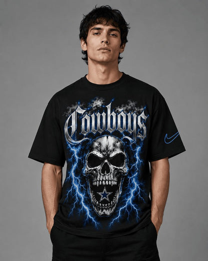 DC Premium NFL Premium Skull Lightning Graphic T-Shirt