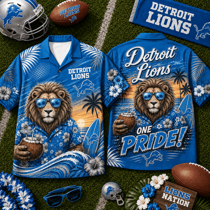 DET x NFL Premium Beach Vibes Hawaiian Shirt
