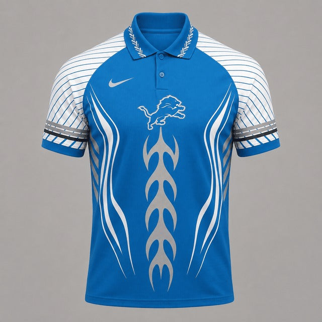 DL Premium NFL Flame Stripe Athletic Polo Shirt