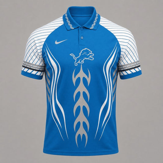 DL Premium NFL Flame Stripe Athletic Polo Shirt