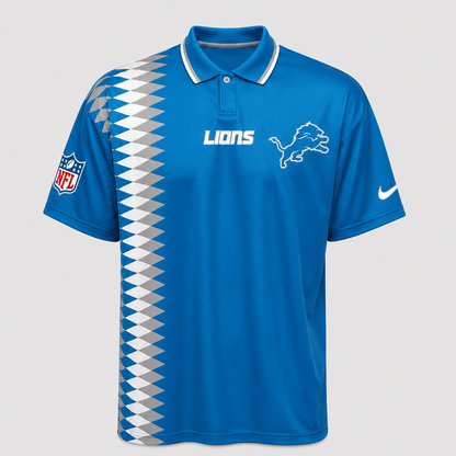 DL Premium NFL Men’s Sporty Zigzag Stripe Polo Shirt