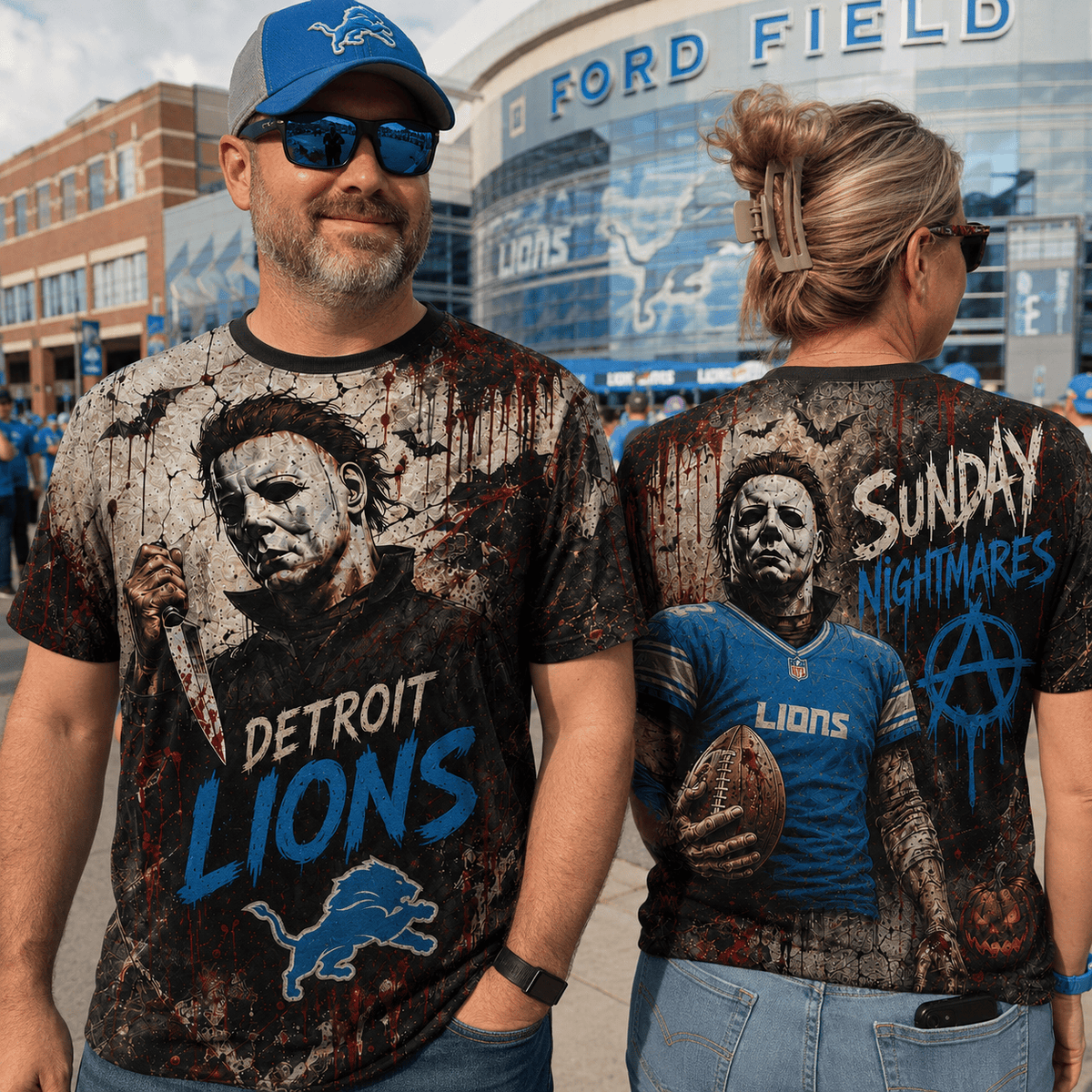 DL Premium NFL Michael Myers Sunday Nightmares 3D T-Shirt For Horror Football Fans