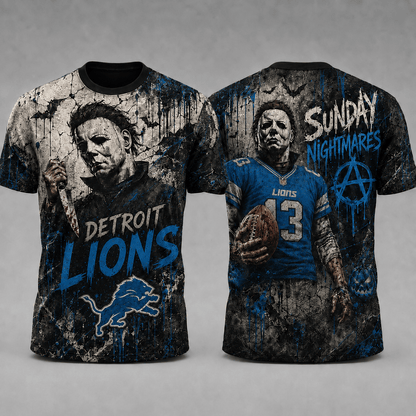 DL Premium NFL Michael Myers Sunday Nightmares 3D T-Shirt For Horror Football Fans