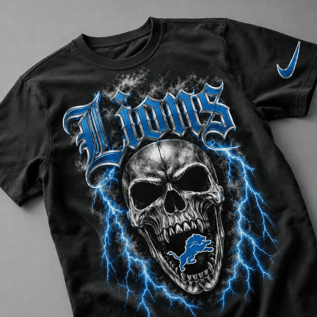 DL Premium NFL Premium Skull Lightning Graphic T-Shirt