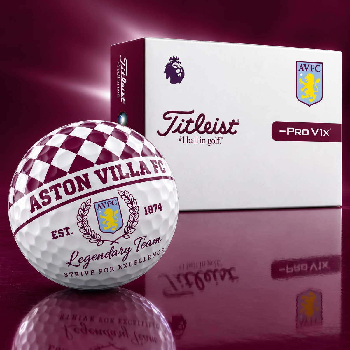 Exclusive EPL x AVL Legendary Team V6 Golf Ball