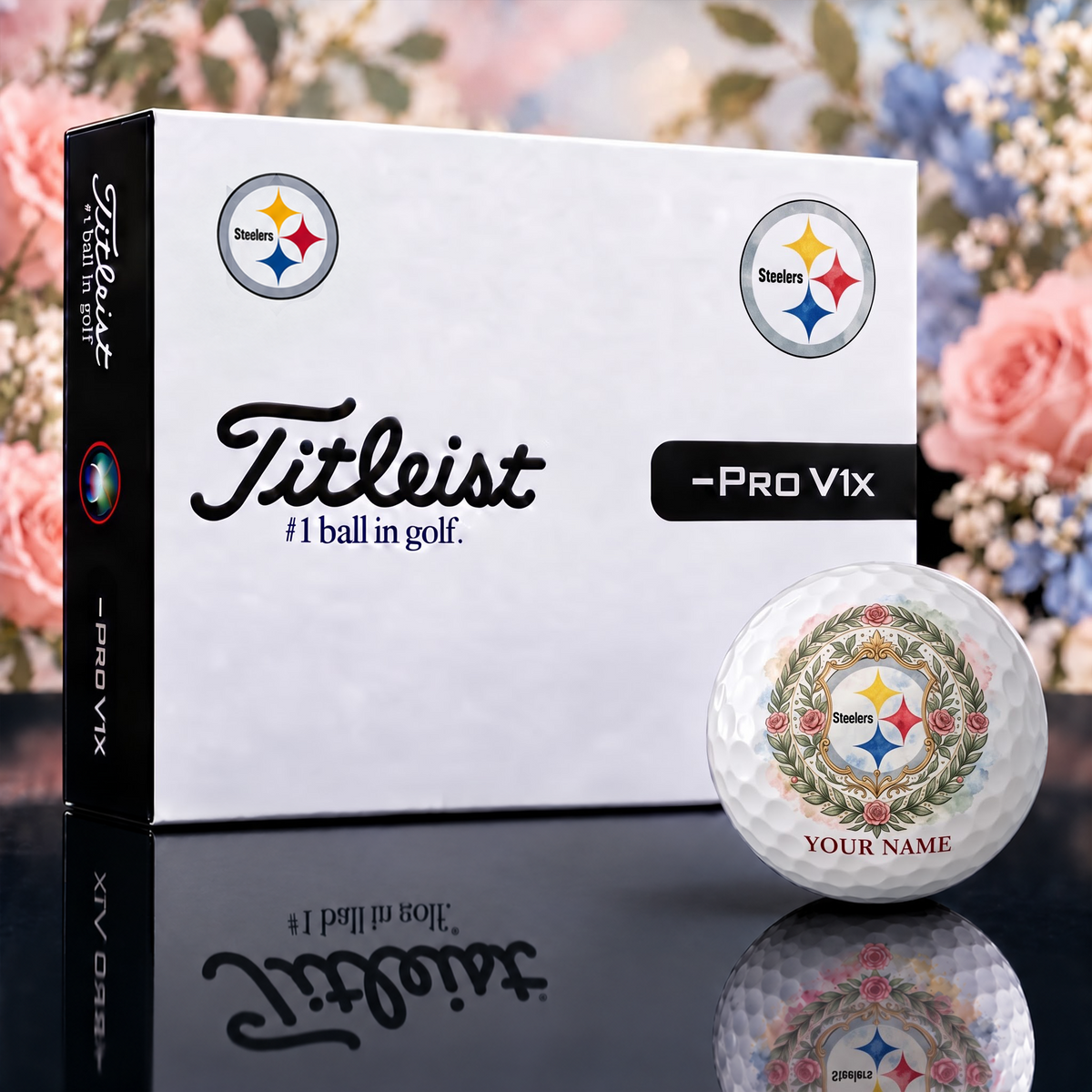 Exclusive Floral NFL x PIT Golf Ball