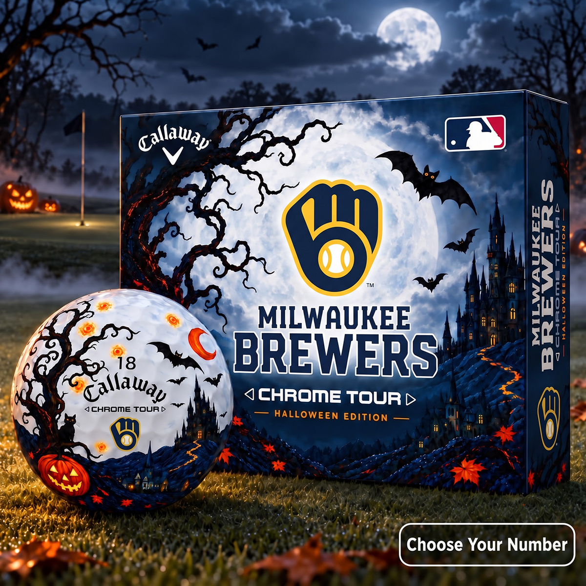 Exclusive MLB x MIL Halloween Edition Personalized Golf Ball