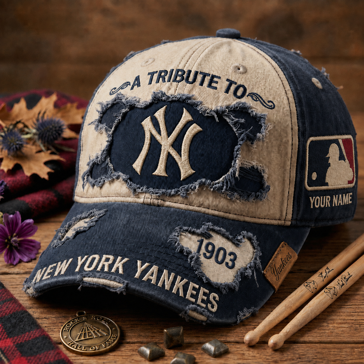 Exclusive MLB x NYY Personalized Name Cap
