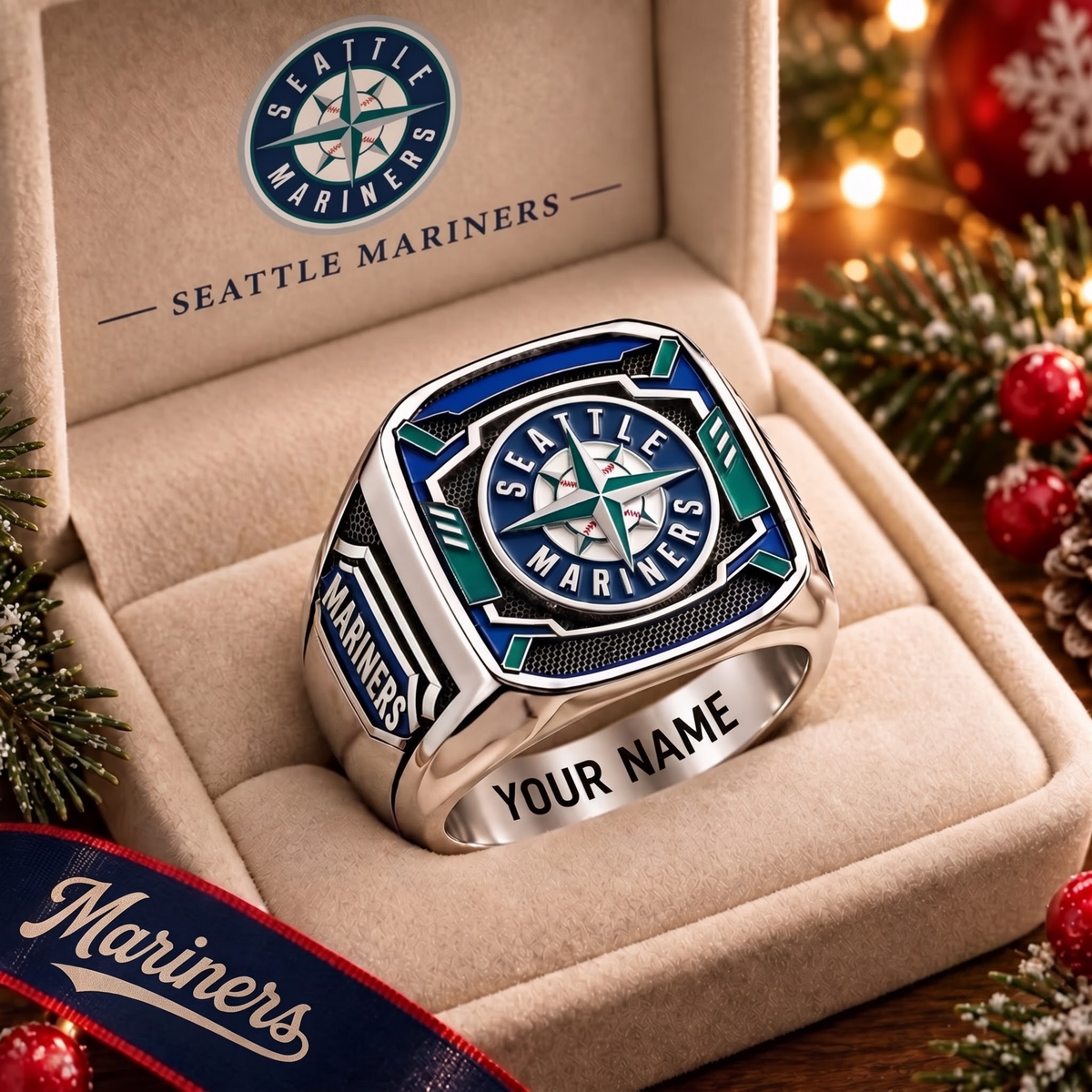 Exclusive MLB x SEA Personalized Name Ring