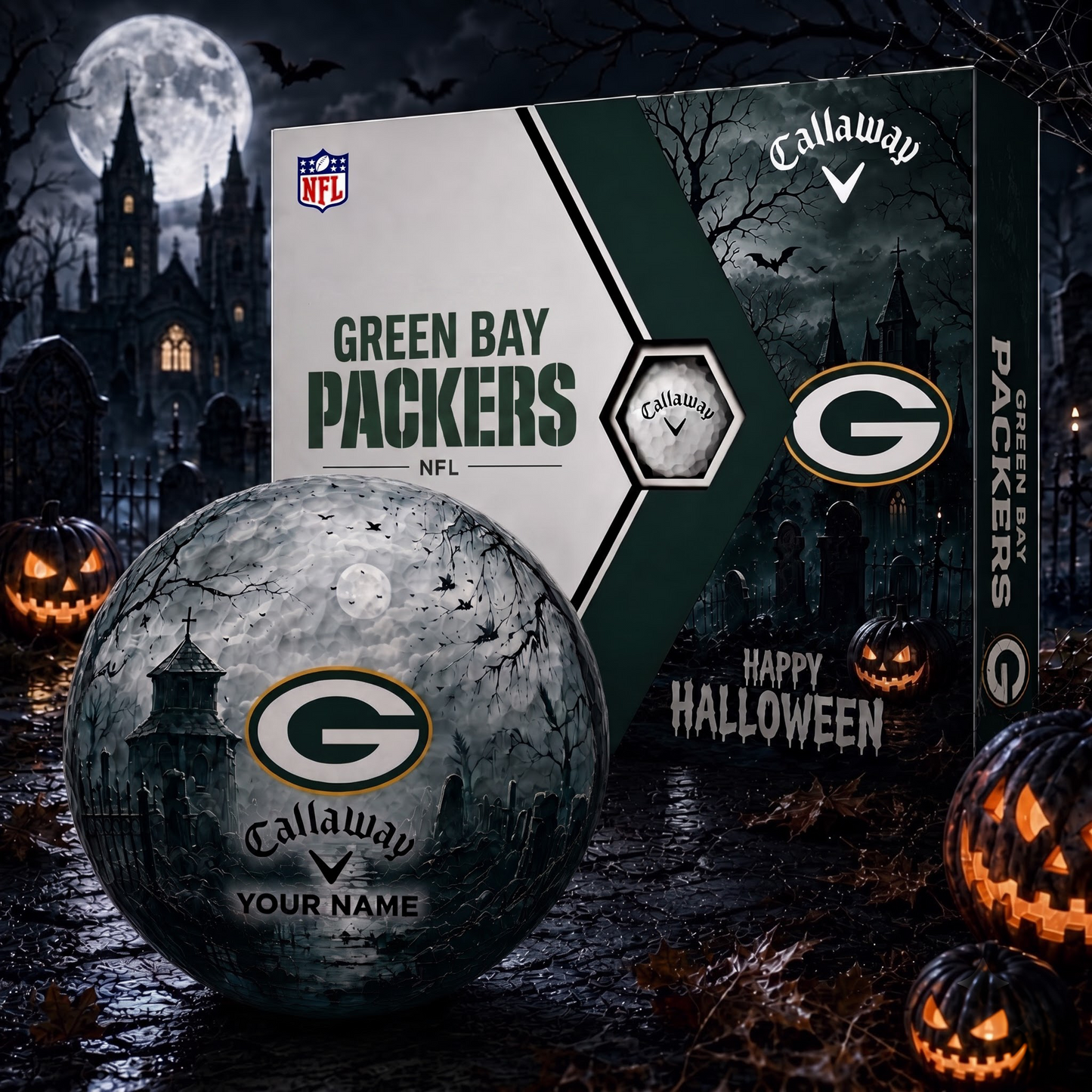 Exclusive NFL x GB Halloween V1 Personalized Name Golf Ball