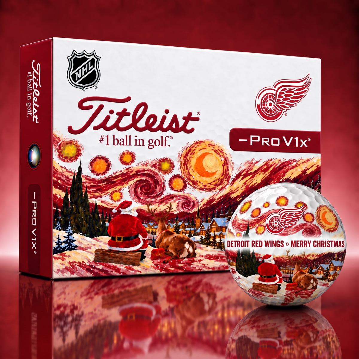 Exclusive NHL x DET Merry Christmas Golf Ball