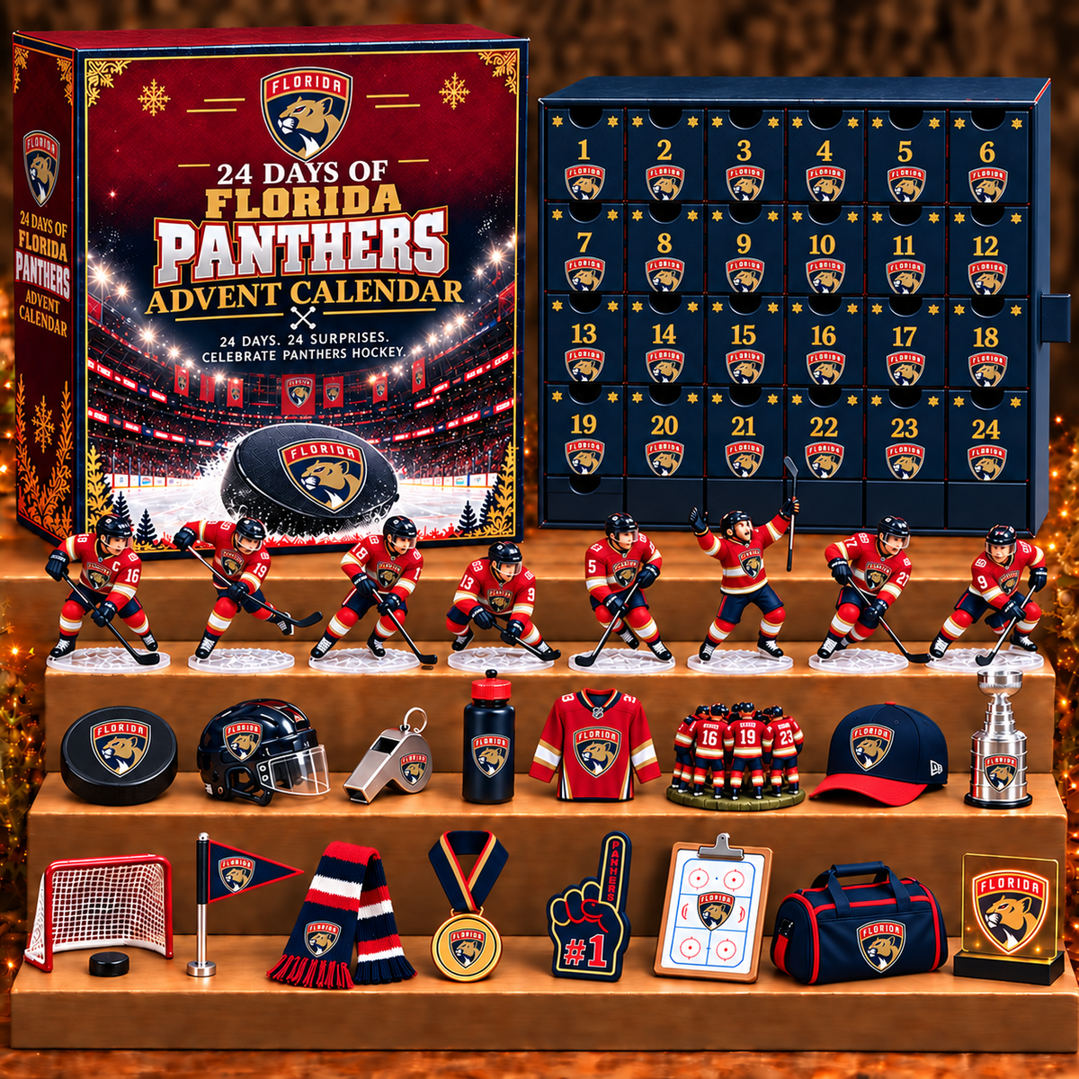 FP x NHL Personalized 24 Days Of Hockey Ice Advent Calendar Blink Box