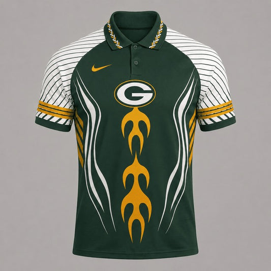 GBP Premium NFL Flame Stripe Athletic Polo Shirt