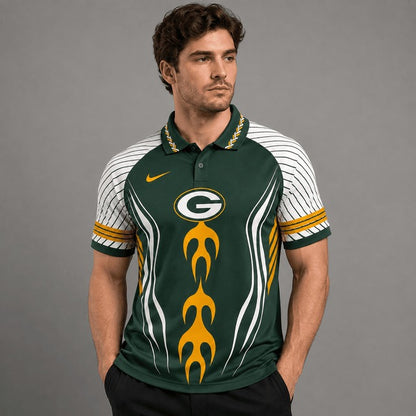 GBP Premium NFL Flame Stripe Athletic Polo Shirt